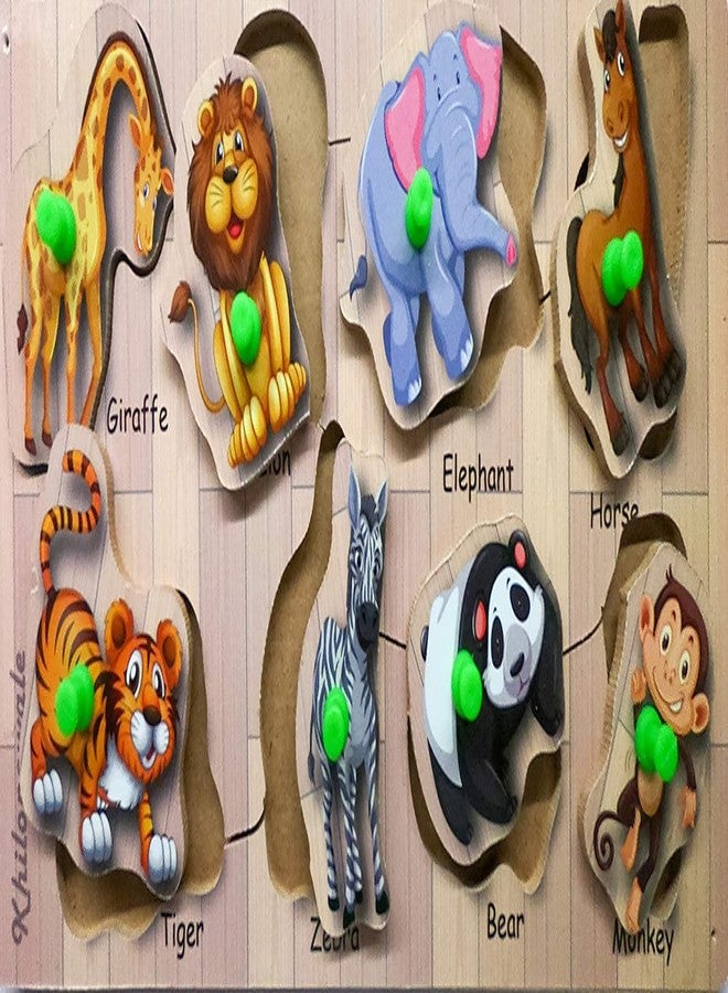 Khilonewale Kid's ~ Wooden Puzzle with Knobs Educational and Learning Toy for Kids (Six Board Games 2) - Image 5